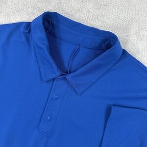 Lululemon Polo Shirt Mens Large Blue Heather Performance Golf Stretch Athletic